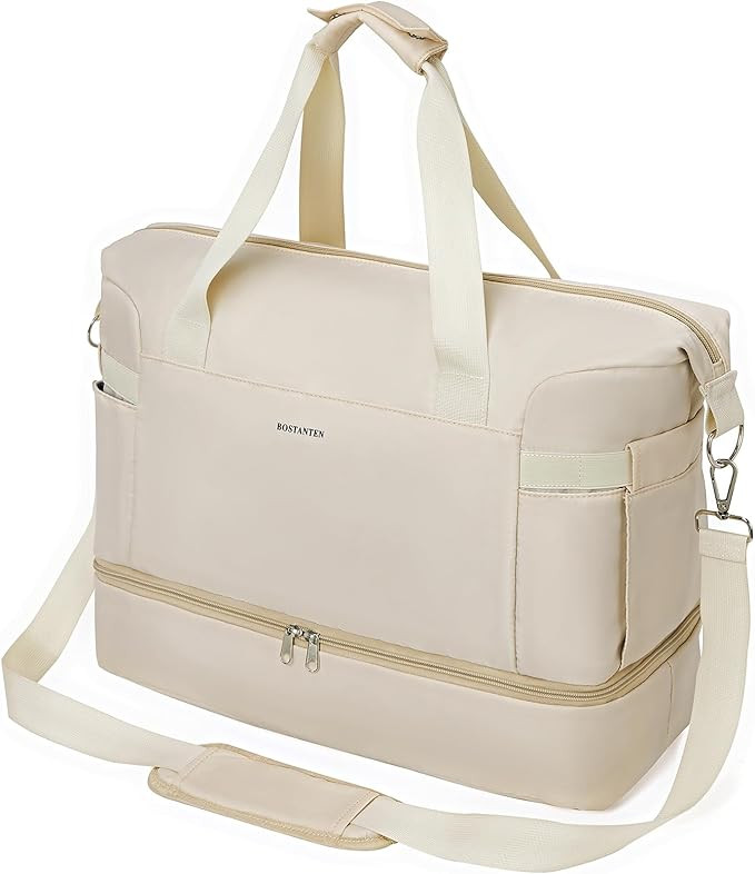 BOSTANTEN Gym Bag for Women Weekender Bags Travel Duffle Carry On Duffel Overnight Bag with Shoe ... | Amazon (US)
