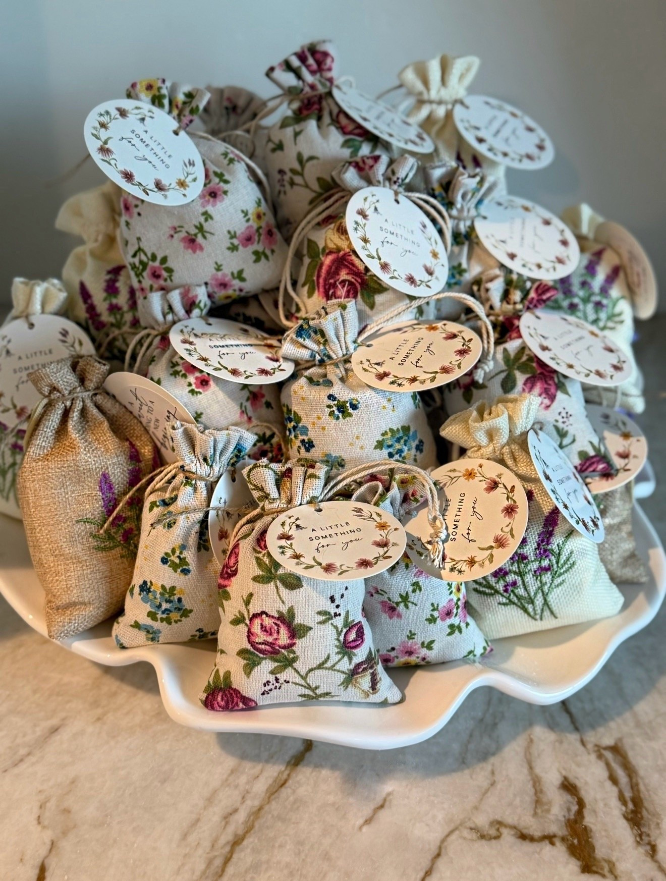Simple party favors 
Burlap Sachet Bags filled with home made scented Epsom salt. Great for a bath, drawers, car.. wherever you want a pleasant scent. I scented my salt with cinnamon and eucalyptus oil. ￼

#LTKselfcare #LTKBeauty