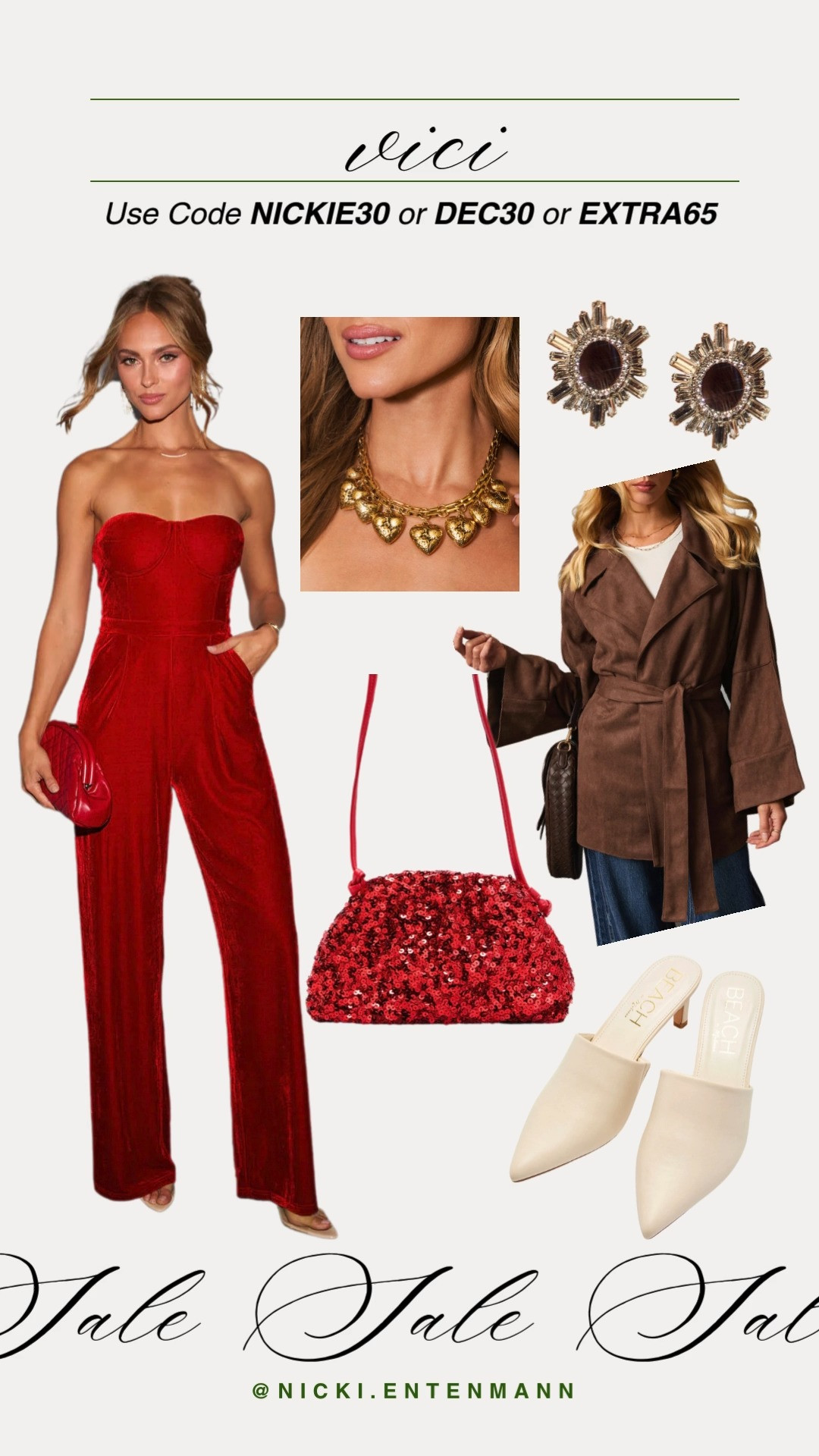 Stylish savings define Vici’s fashion on sale, with codes NICKIE30, DEC30, or EXTRA65 bringing effortless looks at unbeatable value. #ViciStyle #FashionSale #DiscountCodes #WardrobeUpdate #TrendyOutfits #AffordableFashion #OOTDInspo #SmartShopping #SeasonalStyle #StyleInspo 

 #LTKHoliday #LTKootd #LTKSaleAlert
