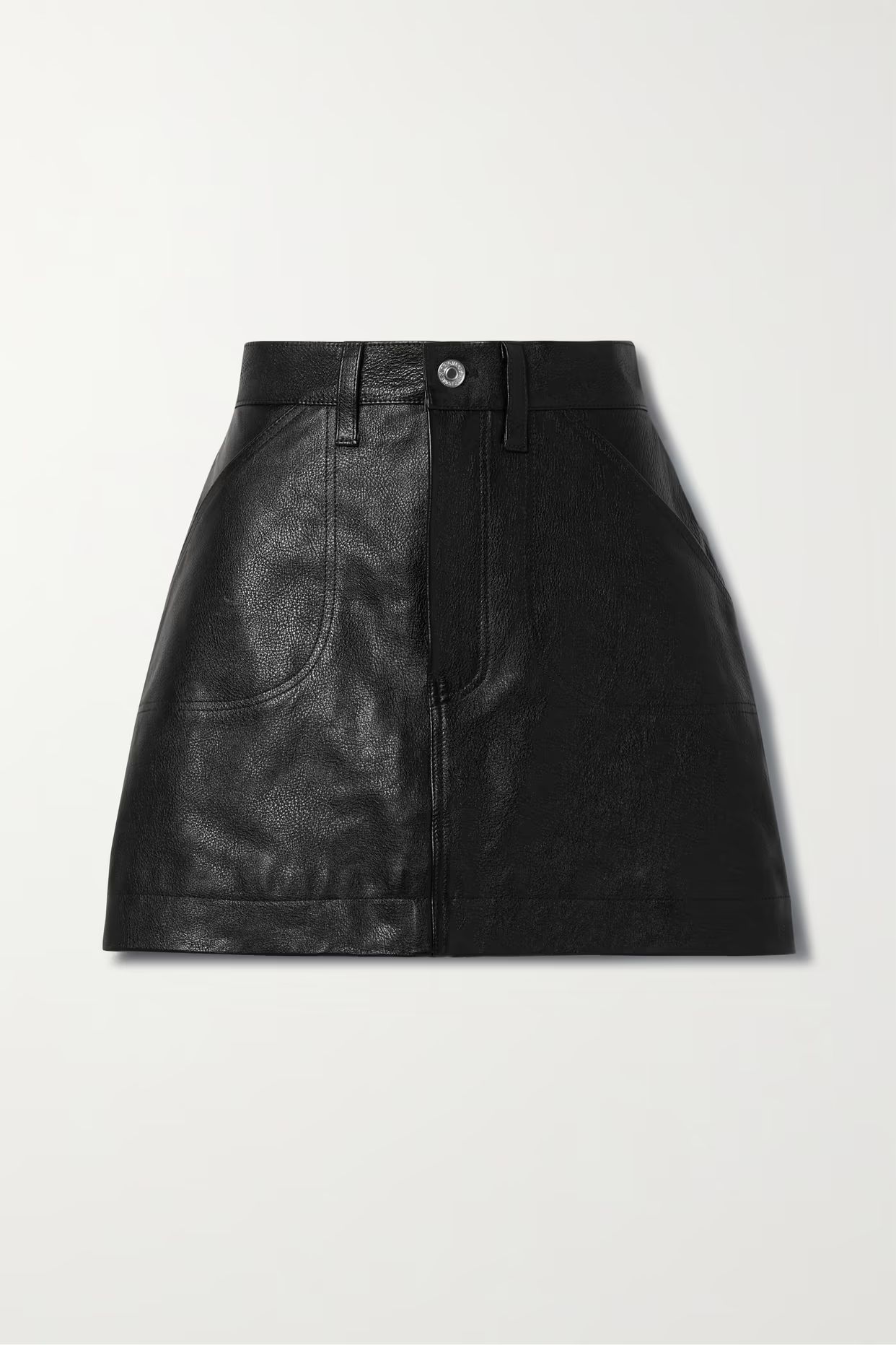 RE/DONE - 70s Textured-leather Mini Skirt - Black | NET-A-PORTER (US)