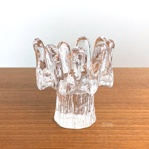 Kosta Sweden Goran Warff Sunflower Glass Votive Candleholder - Etsy | Etsy (US)