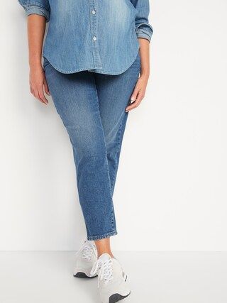 Maternity Low Panel O.G. Straight Medium-Wash Jeans | Old Navy (US)