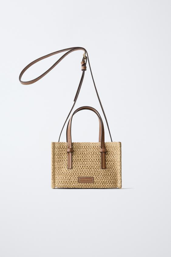 RAFFIA EFFECT CROSSBODY BAG | Zara US
