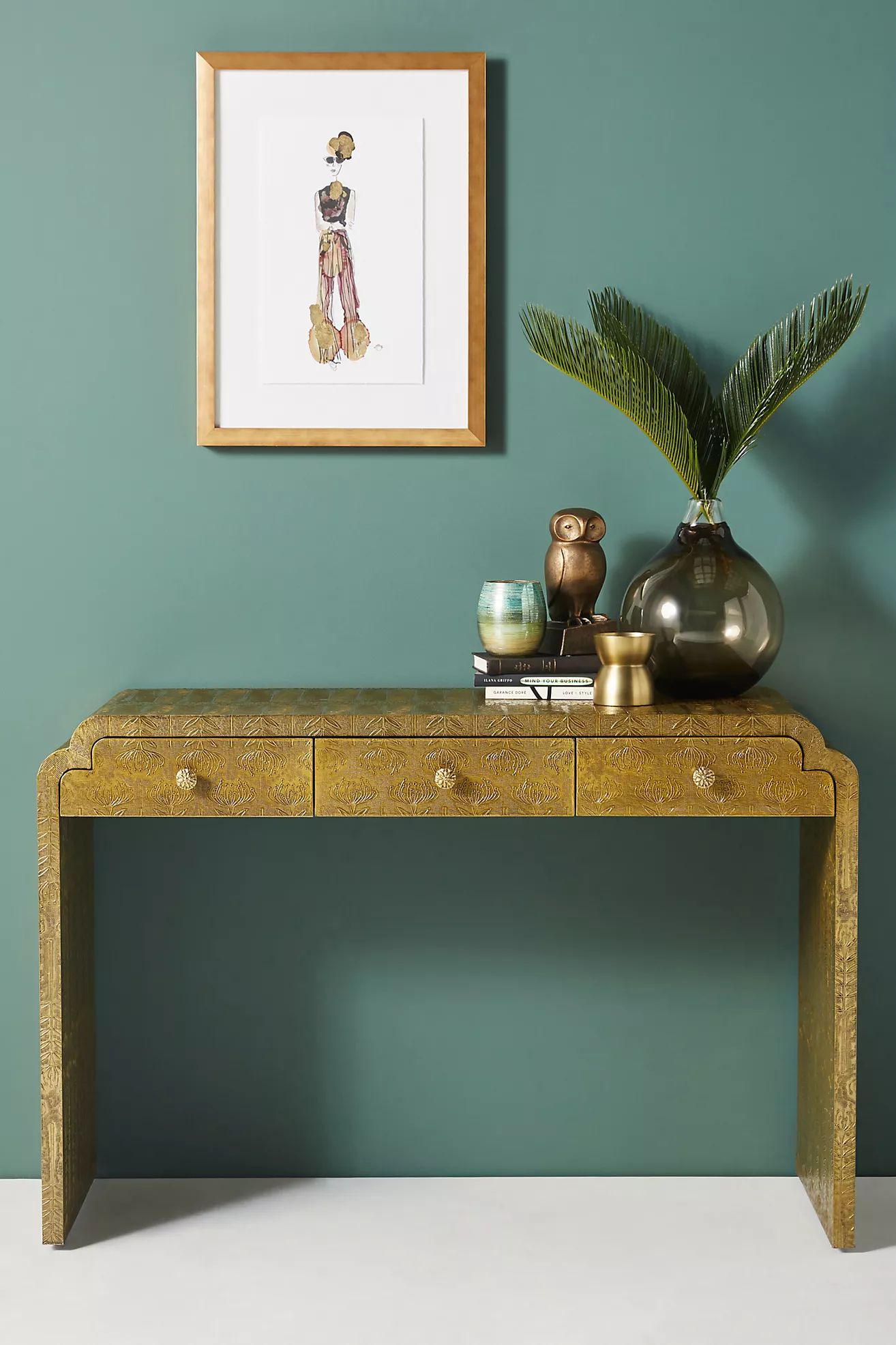 Hand-Embossed Lotus Console | Anthropologie (US)