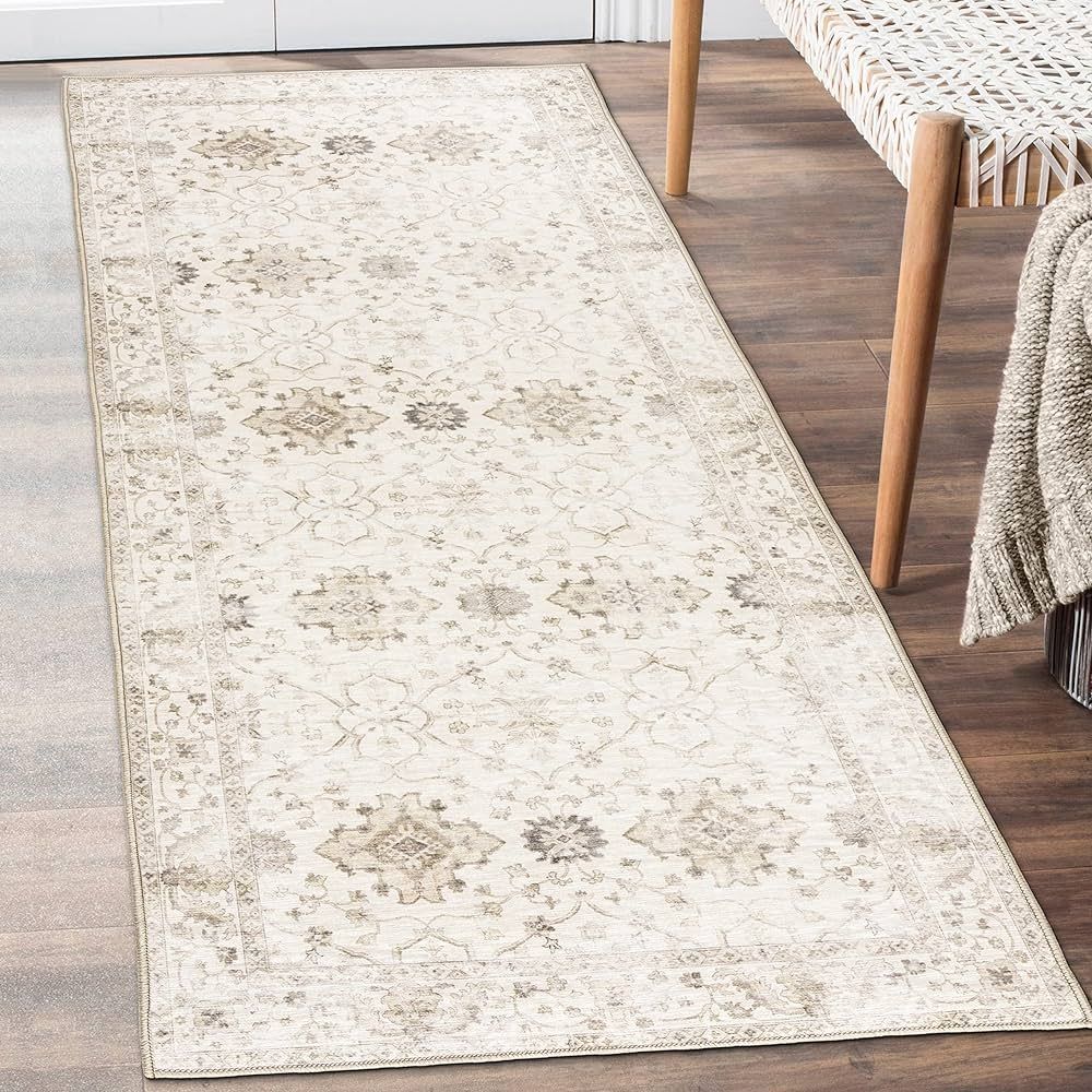 ReaLife Machine Washable Area Rug Runner - Living Room Bedroom Bathroom Kitchen Entryway Office -... | Amazon (US)