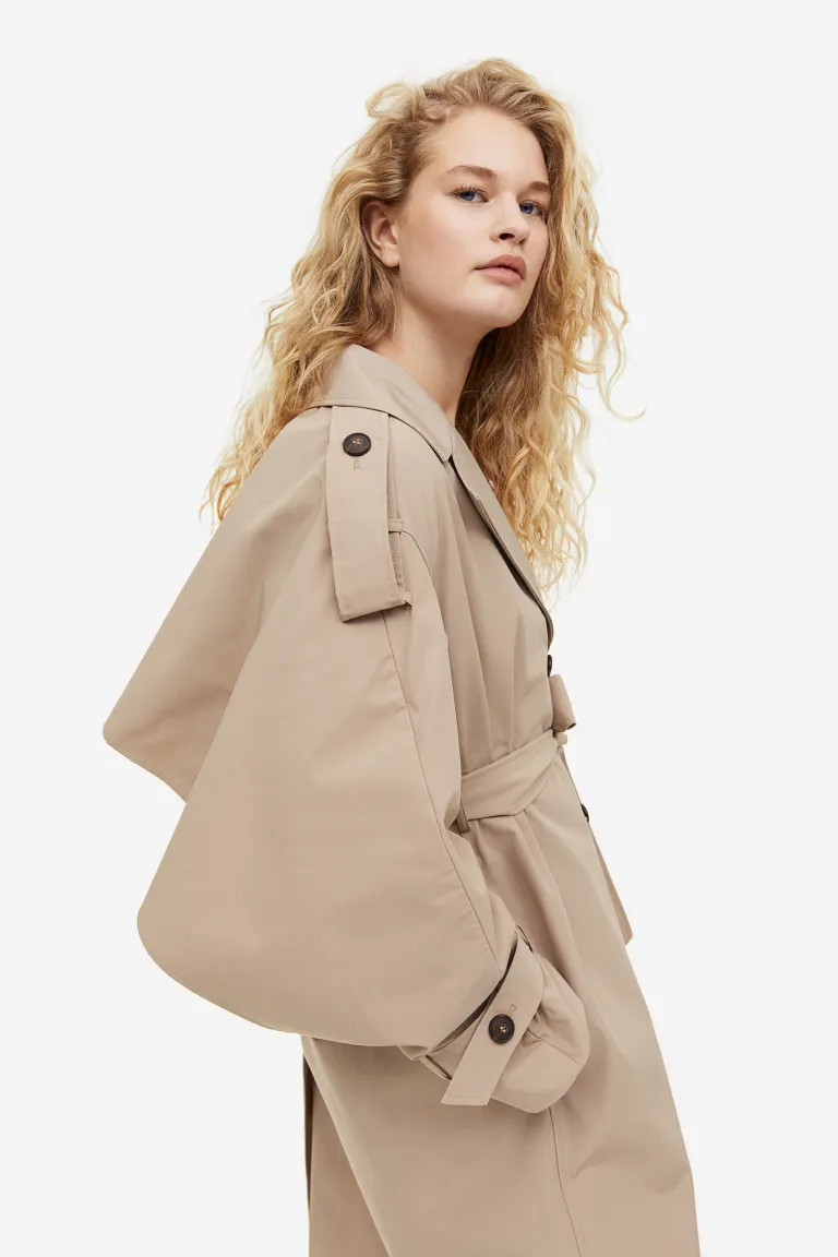Oversized trenchcoat - Beige - Ladies | H&M GB | H&M (UK, MY, IN, SG, PH, TW, HK)