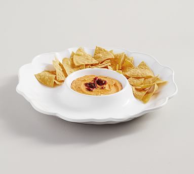 Monique Lhuillier Juliana Scalloped Chip & Dip Server | Pottery Barn (US)