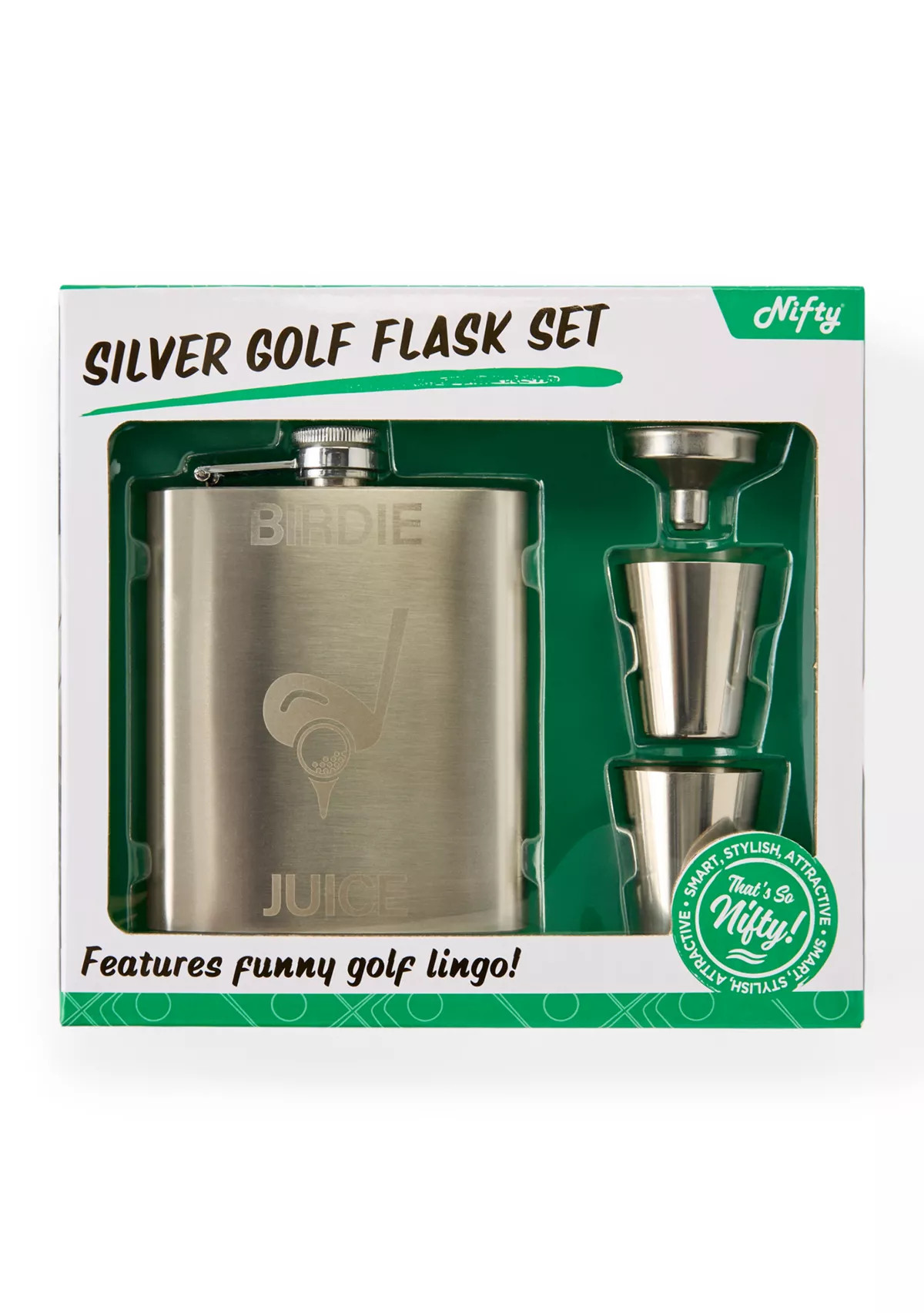 NiftySilver Golf Flask Set | Belk