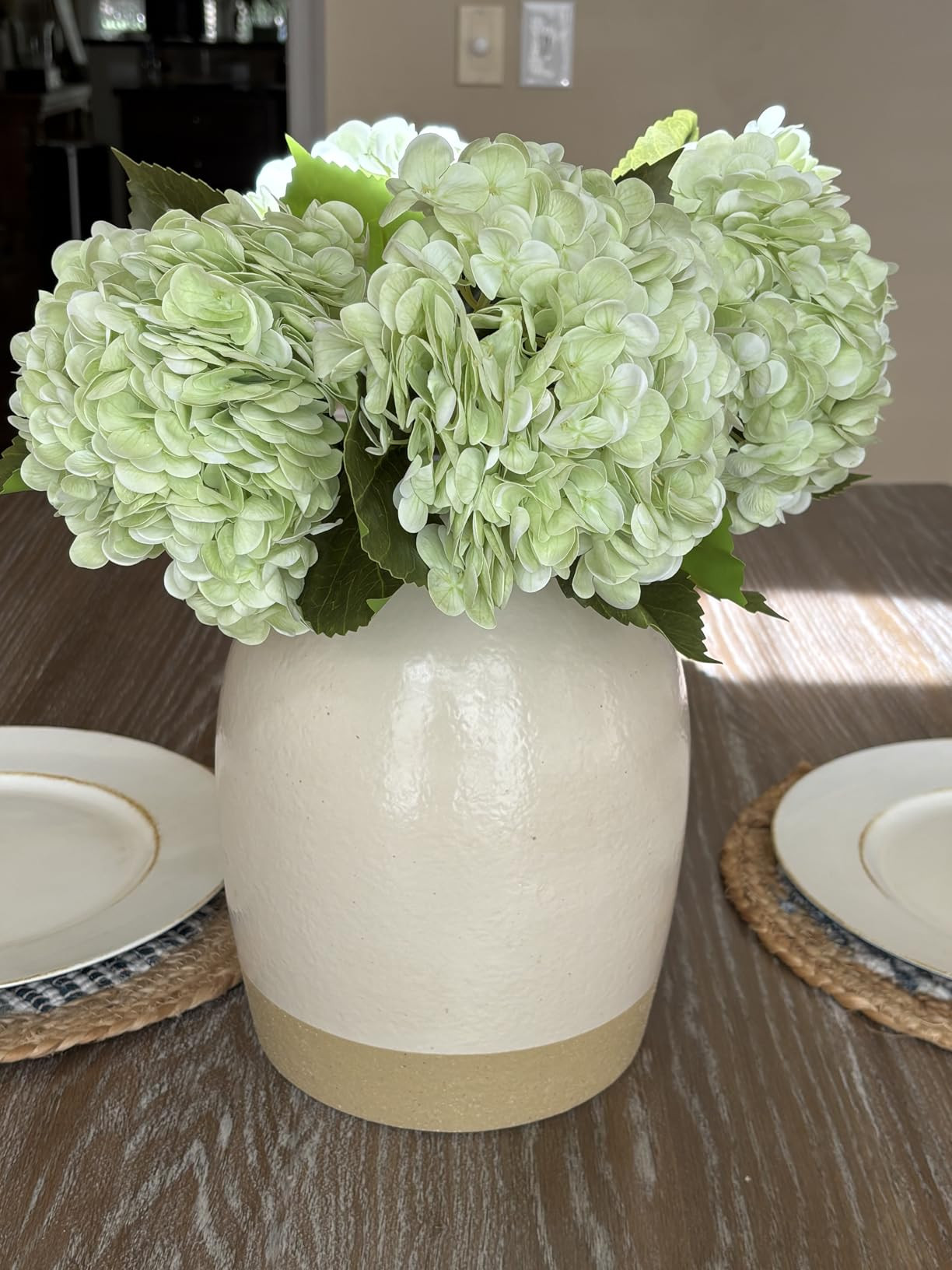 DUYONE 4PCS Artificial Flowers Large Hydrangeas Flowers Latex Bouquet for Wedding Bridal Office H... | Amazon (US)