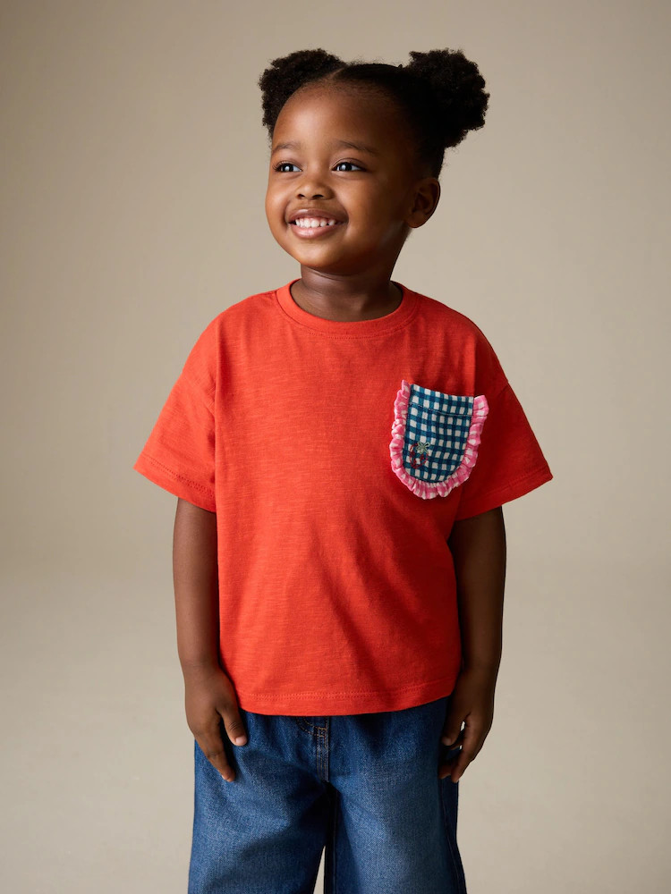 Red Gingham Short Sleeve Pocket T Shirt (3mths-7yrs) | Next US