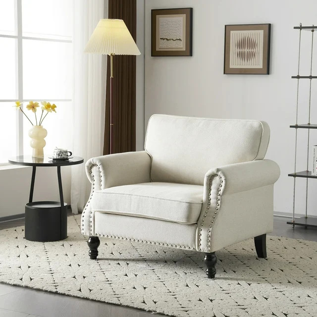 Ktaxon Modern Single Sofa Chair Line Fabric Accent Arm Chair for Bedroom, Office, Apartment, Dorm... | Walmart (US)