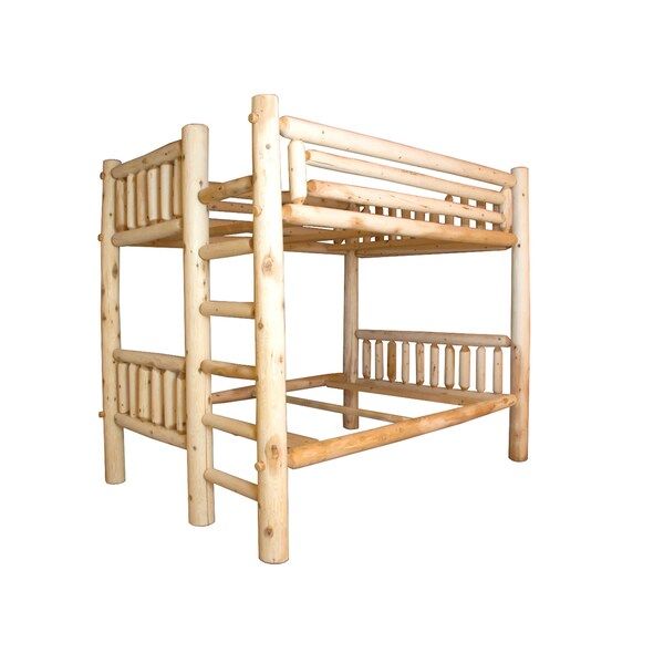 Rustic White Cedar Log Bunk Bed Full Over Full Amish Made | Bed Bath & Beyond