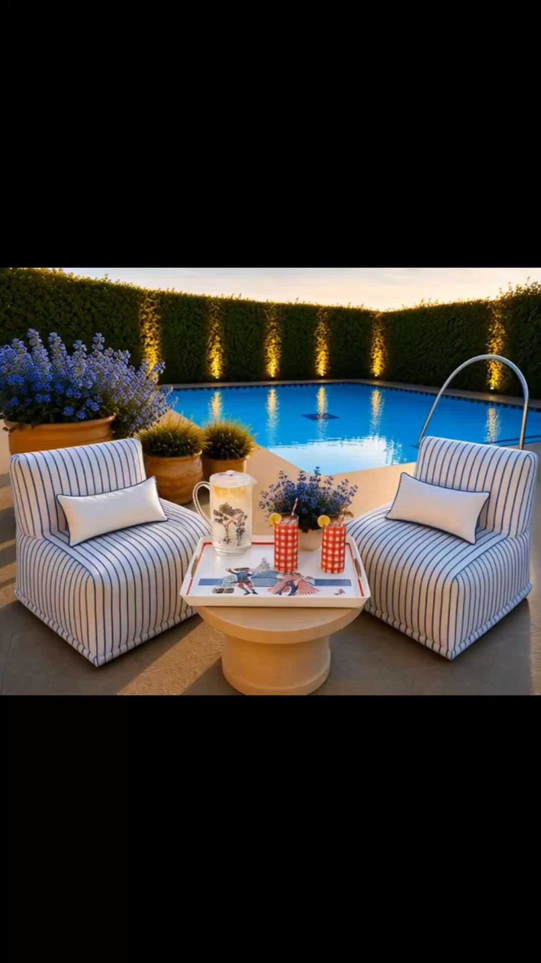 Relax by the poolside and celebrate the 4th of July in style. 🇺🇸

I love a patriotic palette that feels elegant rather than themed. The classic red, white, and blue accents paired with crisp striped lounge chairs create a relaxed yet refined setting for summer entertaining.

One of my favorite details is the newly launched Sheila Bridges for Walmart collection. The tray and pitcher add a playful designer touch while mixing beautifully with timeless outdoor pieces. Paired with seasonal blue florals and a refreshing summer drink, it’s the perfect spot to unwind, gather with friends, or simply enjoy a quiet afternoon by the pool.

What makes this collection especially exciting is that it brings Sheila Bridges’ iconic design aesthetic to Walmart at an incredibly accessible price point. Designer collaborations like this tend to sell out quickly, so if you’ve had your eye on these pieces, now is the time to grab them while they’re still available.

Shop my favorite outdoor entertaining essentials, lounge chairs, drinkware, serving pieces, planters, and summer décor to create your own backyard retreat.

#SheilaBridgesForWalmart #WalmartHome #4thofJulyDecor #PoolsideLiving #OutdoorLiving #OutdoorFurniture #PatioFurniture #OutdoorDecor #SummerEntertaining #OutdoorEntertaining #BackyardInspiration #PoolsideStyle #OutdoorChairs #Drinkware #ServingTray #OutdoorPlanters #BlueAndWhiteDecor #ModernClassic #CoastalStyle #LTKHome

#LTKSeasonal #LTKHome #LTKSaleAlert