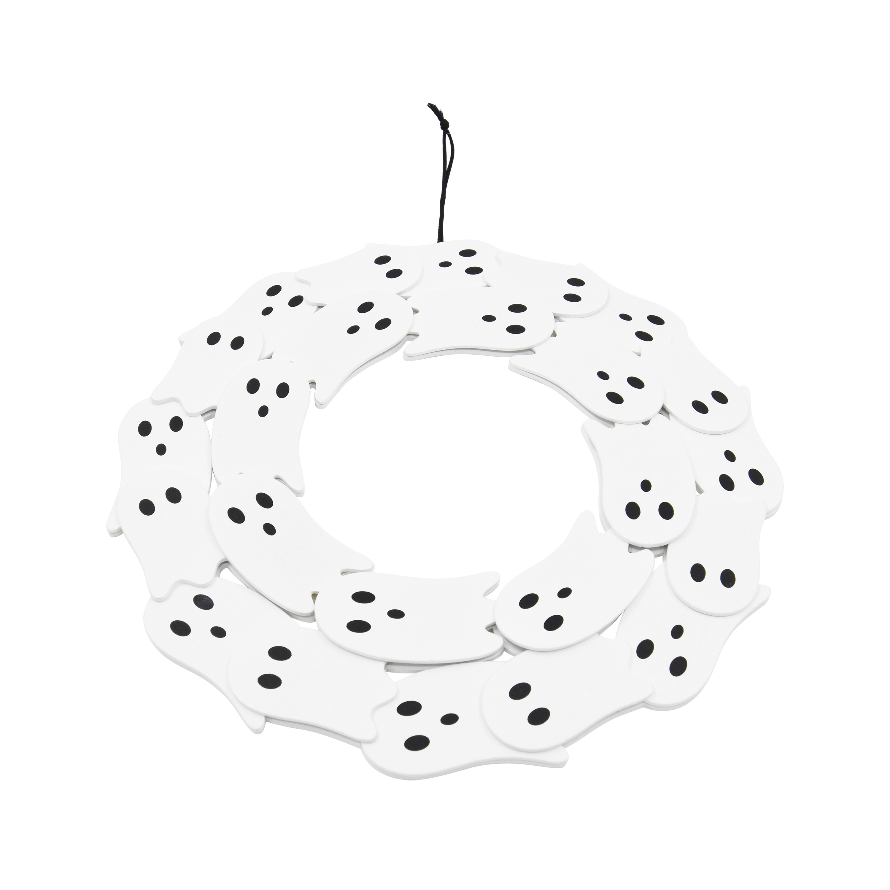Halloween Wooden White Ghost Wreath, 12-Inch, by Way To Celebrate | Walmart (US)