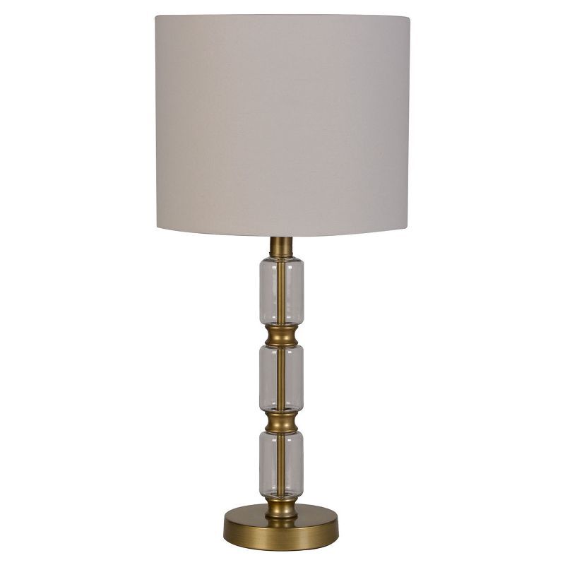 Glass Stacked Cylinder with Brass Detail Table Lamp Clear - Threshold&#153; | Target