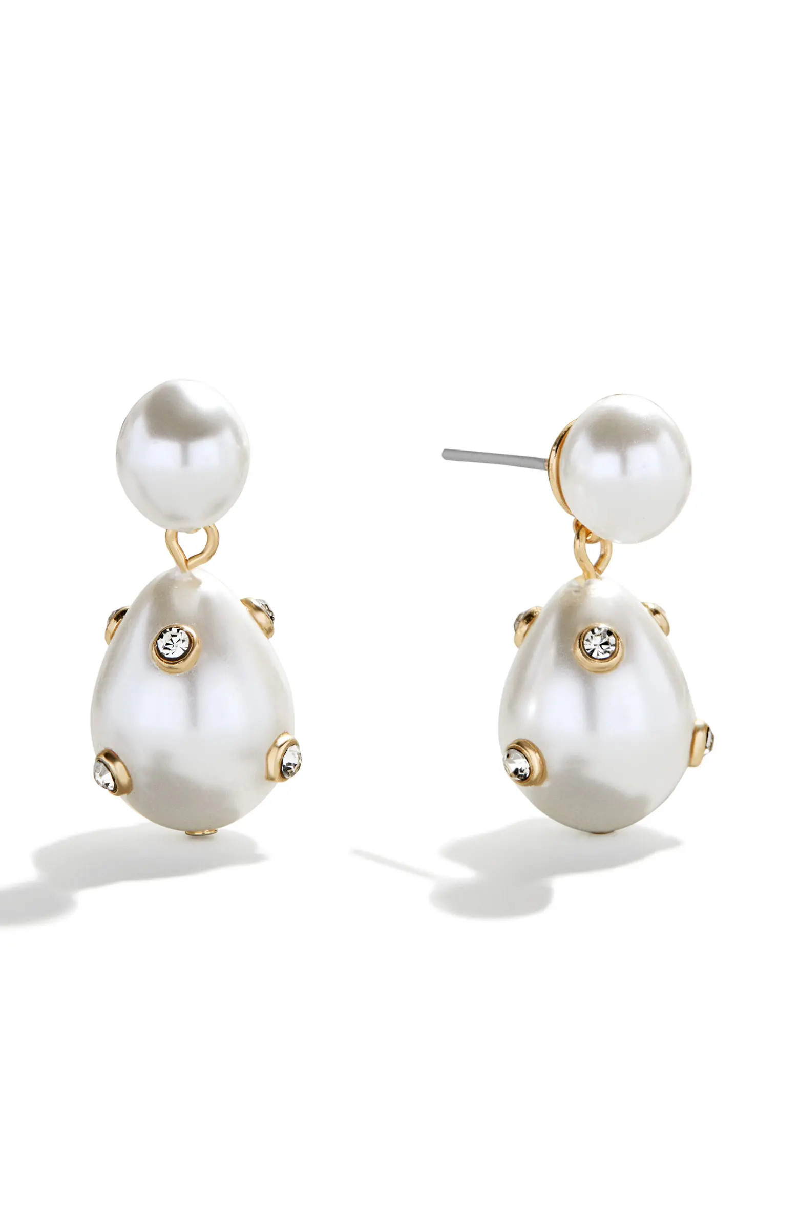 Inessa Crystal & Faux Pearl Drop Earrings | Nordstrom