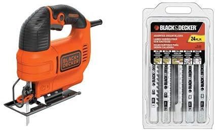 BLACK+DECKER BDEJS300C Jig Saw 4.5-Amp with BLACK+DECKER 75-626 Assorted Jigsaw Blades Set Wood a... | Amazon (US)