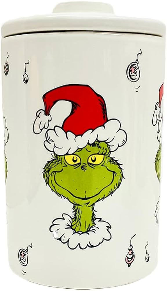Disney Grinch Ceramic Kitchen Canister with Lid — Airtight Food Storage Jar for Cookies, Snacks... | Amazon (US)