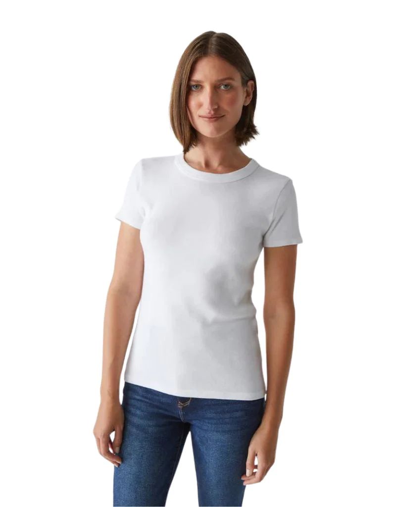 Michael Stars Lexy Tee in White - Ambiance Boutique | Ambiance