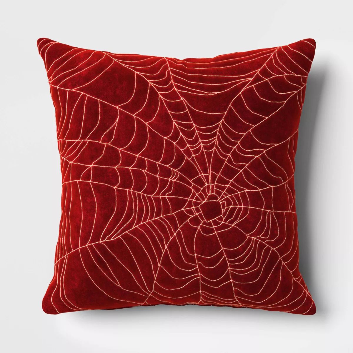 Square Embroidered Snake Velvet Throw Pillow Red - Threshold™ | Target