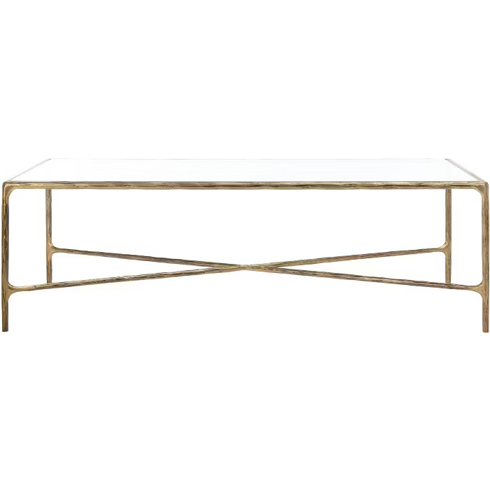 Jessa Rectangle Metal Coffee Table - Brass - Safavieh | Target