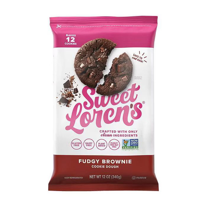 Sweet Loren's Gluten Free Vegan Fudgy Brownie Cookie Dough - 12oz | Target