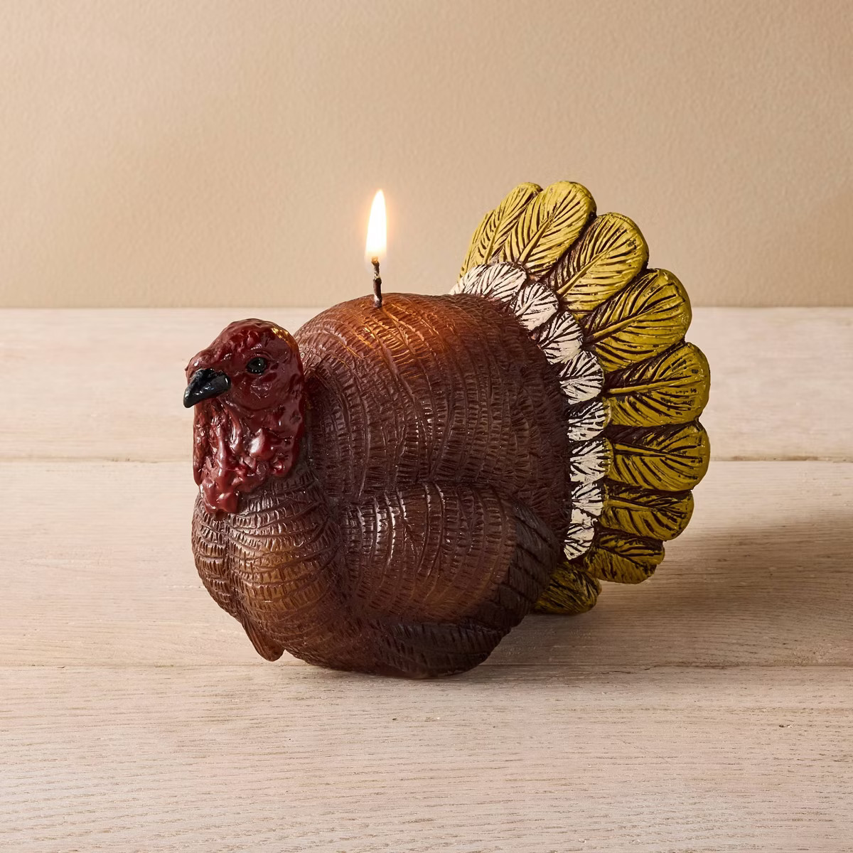 4.25" Wax Unscented Thanksgiving Turkey Sculpted Candle - John Derian for Target | Target