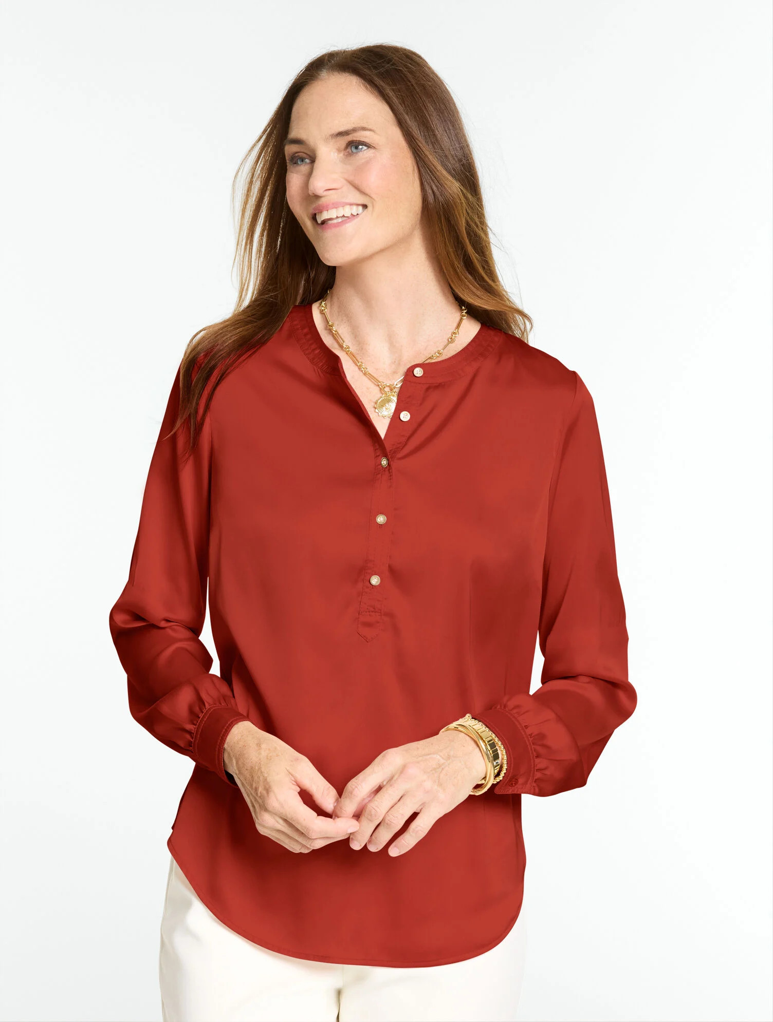 Soft Satin Charmeuse Top | Talbots