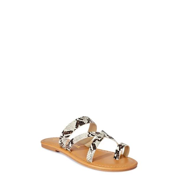 Melrose Ave Vegan Leather Toe Loop Strappy Flat Sandal (Women's) | Walmart (US)