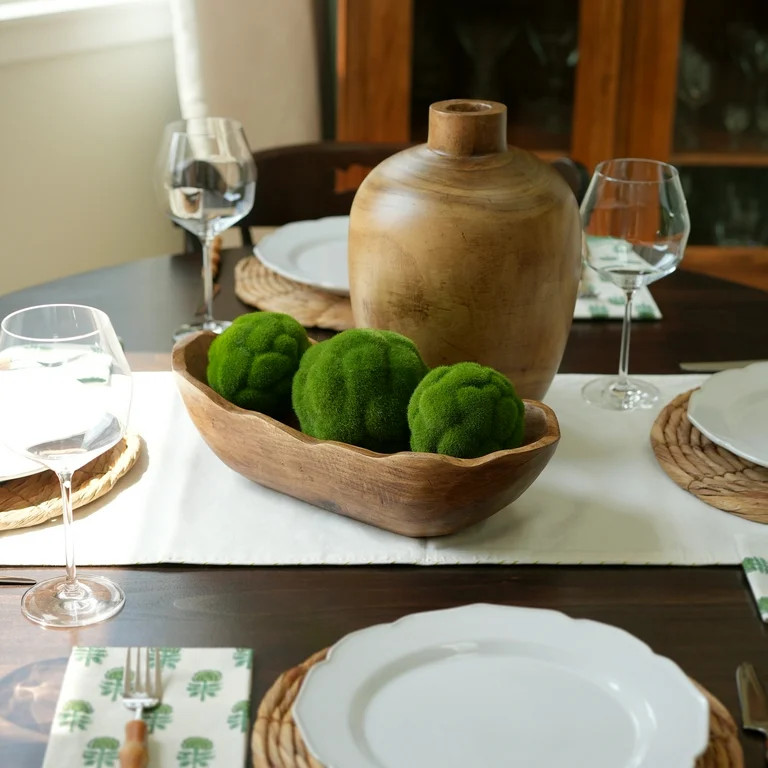 Better Homes & Gardens Indoor Carved Mid-Tone Brown Wood Decorative Dough Bowl | Walmart (US)