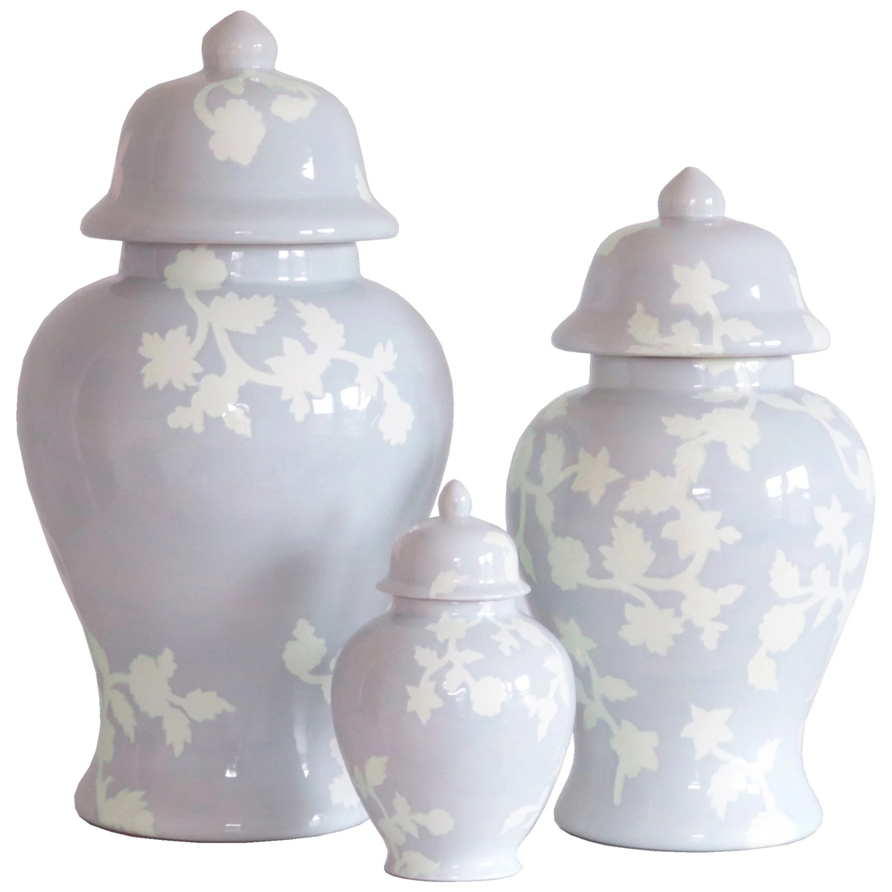 Chinoiserie Dreams Ginger Jars in Light Lavender | Ruby Clay Company