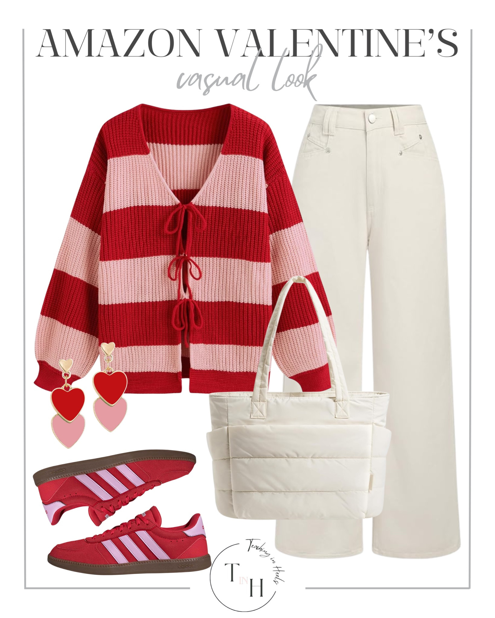 Amazon Valentine’s Day casual look

Valentine’s Day casual outfit
pink knit sweater look
heart graphic sweatshirt
denim and cozy layers
neutral cardigan with jeans
red flats or sneakers
gold jewelry accents
soft lounge-to-street outfit
effortless date-day look

#LTKHoliday #LTKSaleAlert #LTKootd