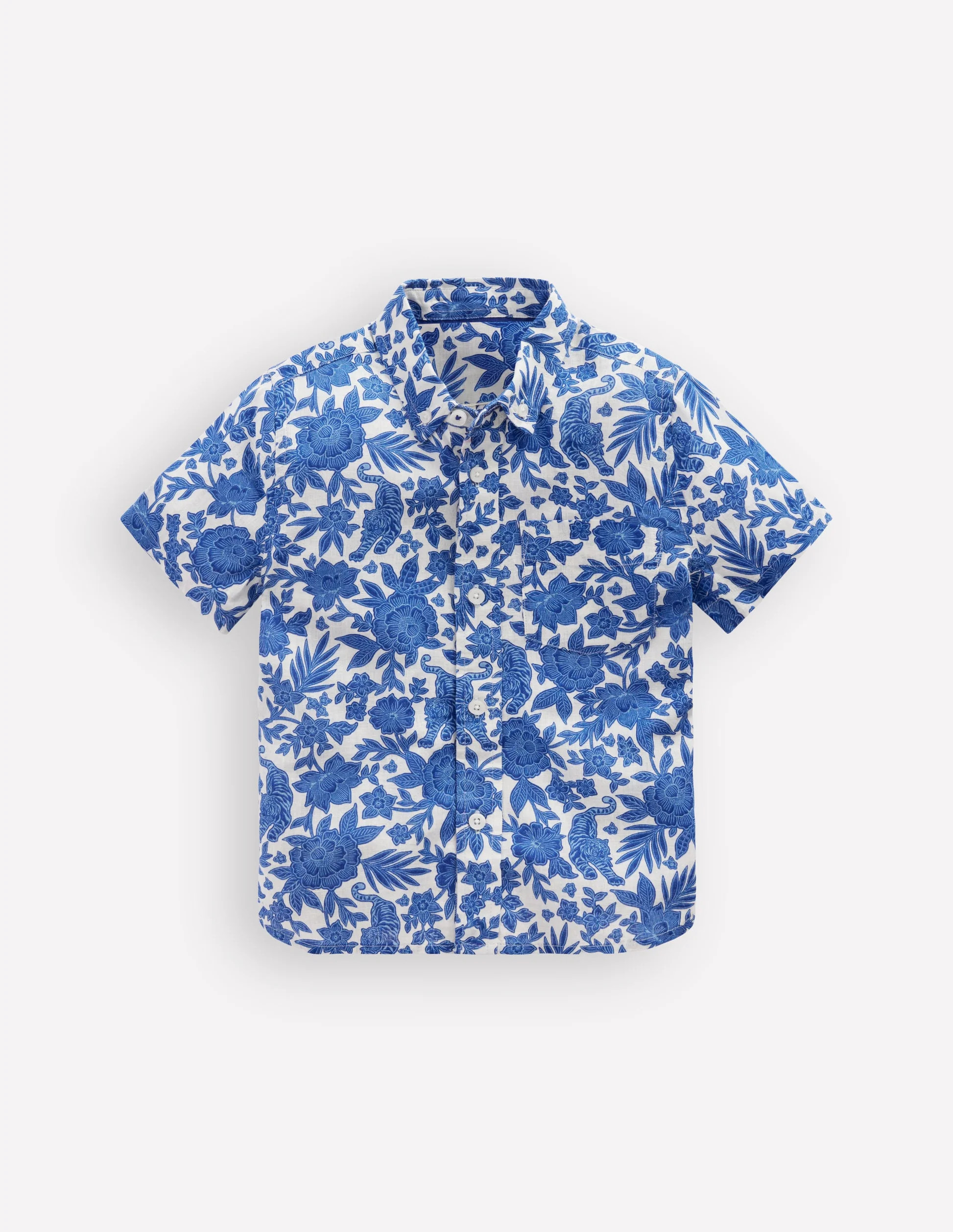 Cotton Linen Shirt-Jungle Woodblock | Boden (US)