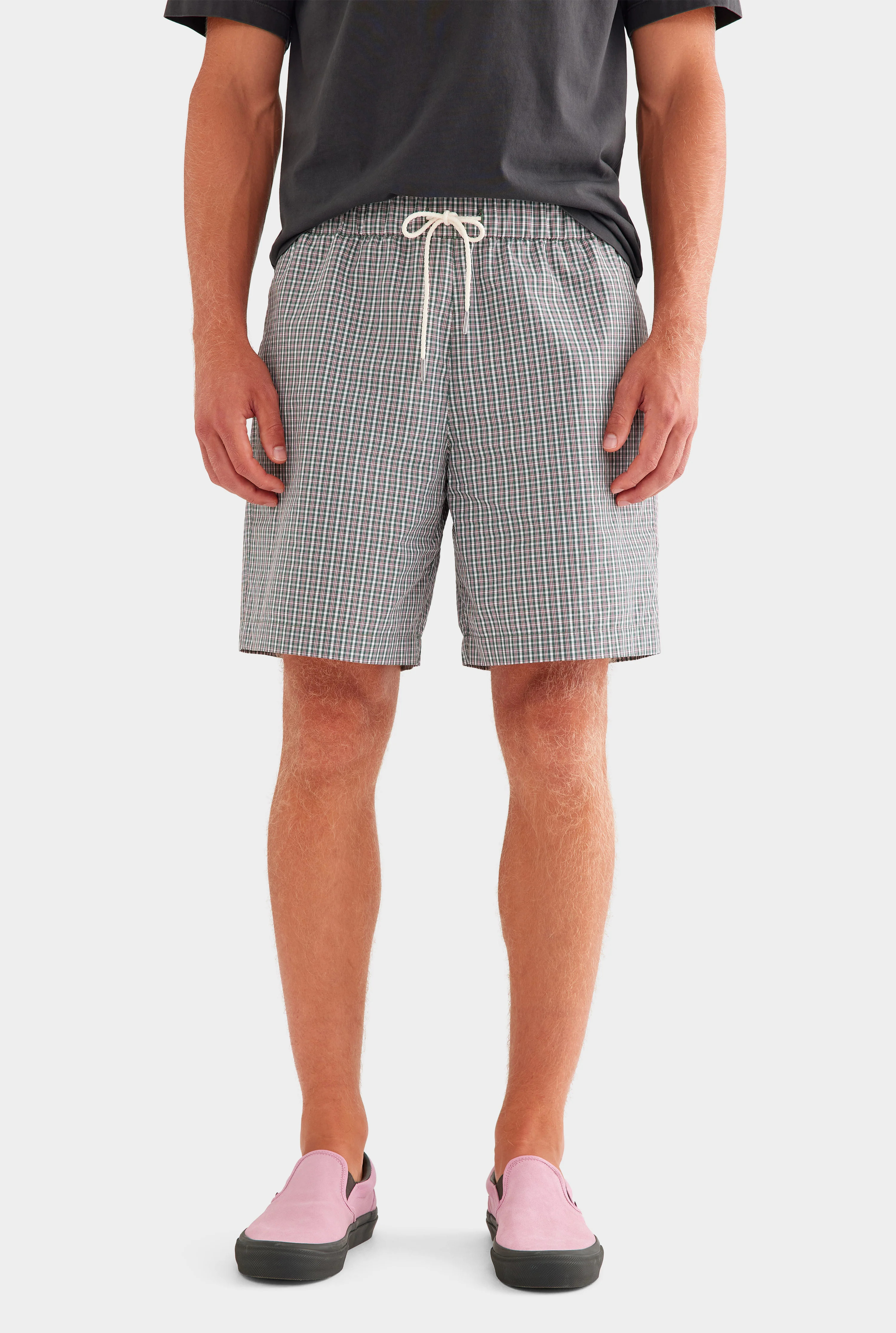 Check Cotton Nylon Short in Multi Check | Venroy | Venroy AU