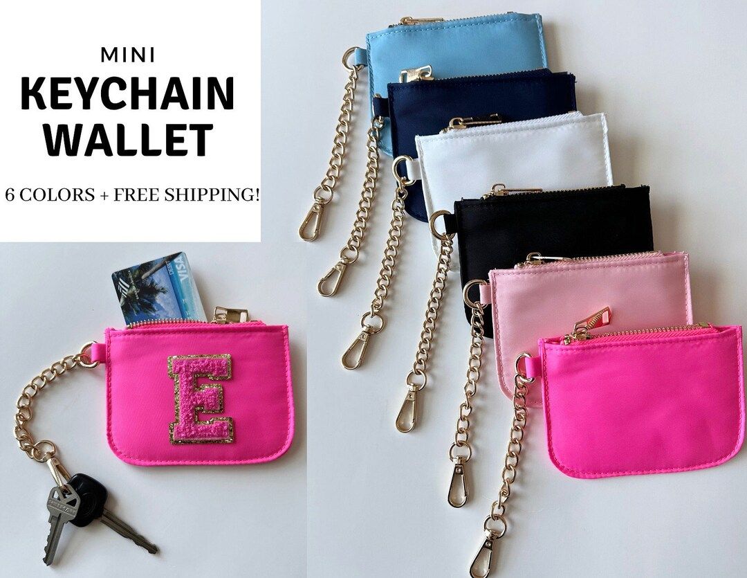 Nylon Keychain Wallet -- Mini Wallet -- personalized Bag - Bridesmaid Gift - Stoney Clover Dupe | Etsy (US)