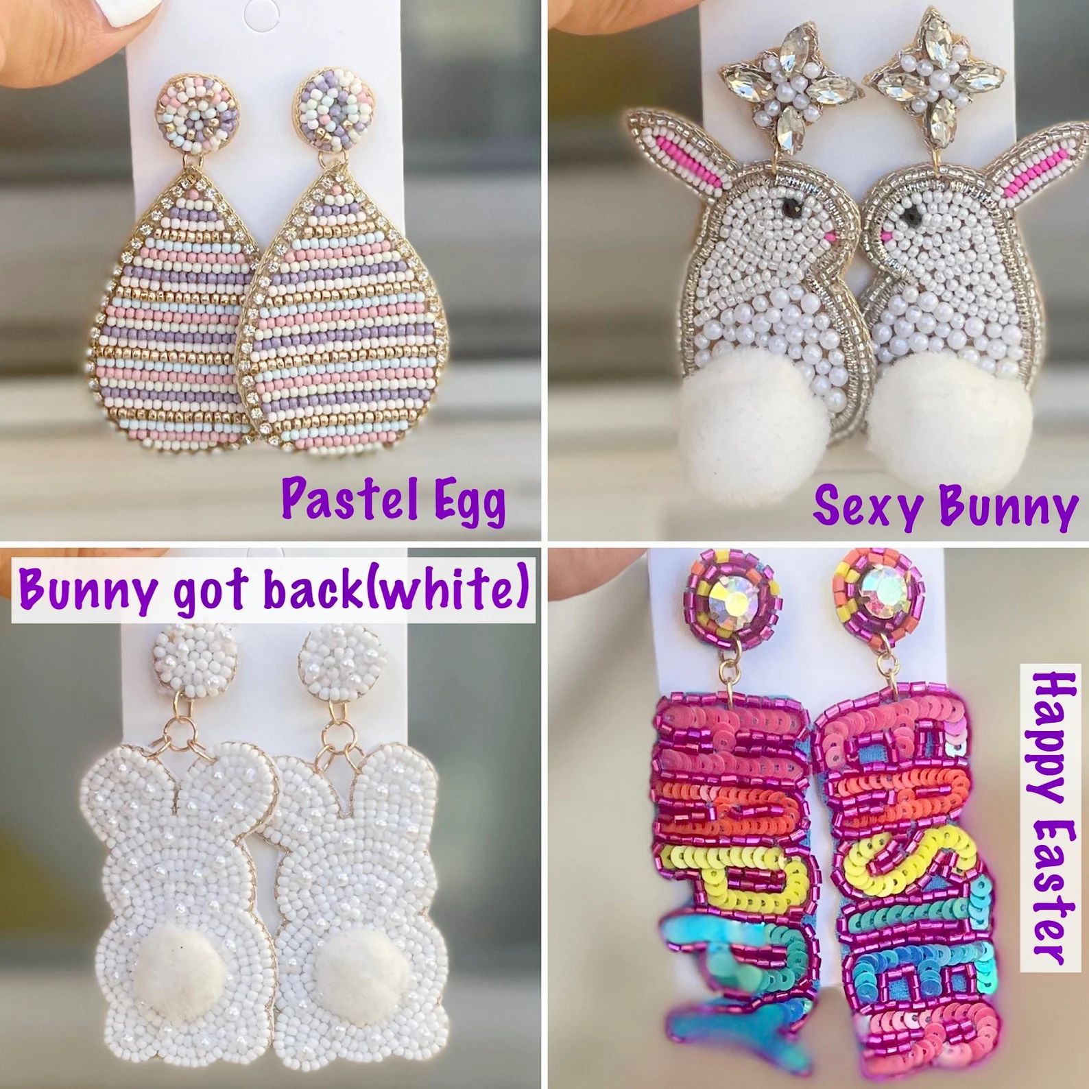 New Easter Earrings Easter Bunny Easter Egg Handmade Bead | Etsy | Etsy (US)