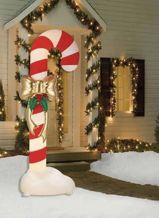Holiday Time Light-Up Candy Cane Christmas Outdoor Décor, 72 inches | Walmart (US)
