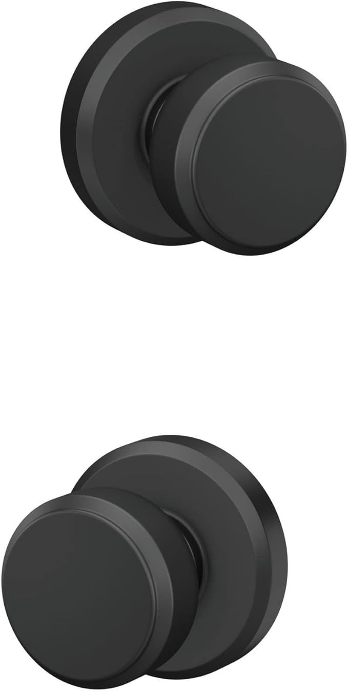 Schlage F10 BWE 622 GSN Bowery Door Knob with Greyson Trim Hall & Closet Passage Lock, Matte Blac... | Amazon (US)
