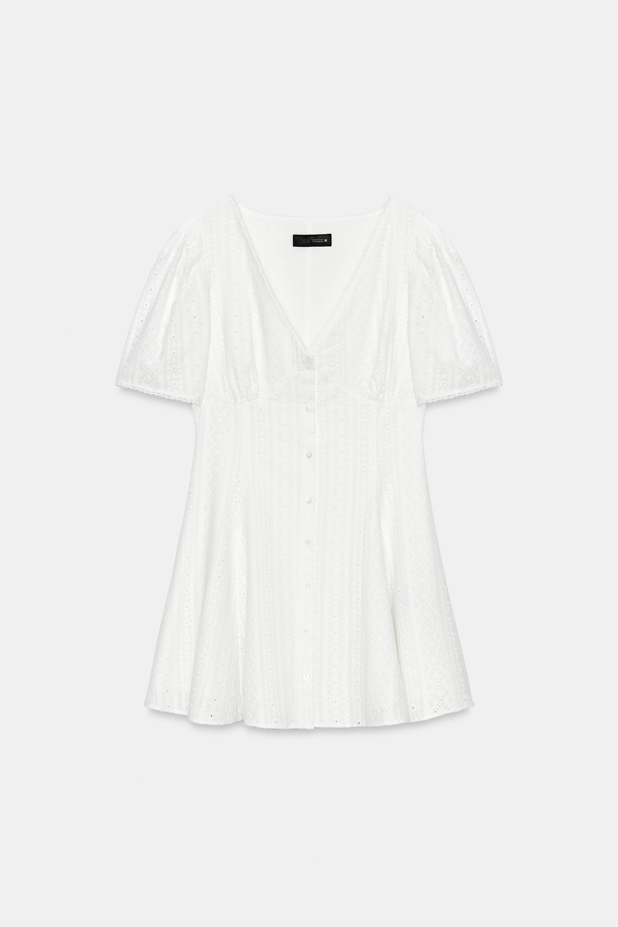 SHORT DRESS WITH CUTWORK EMBROIDERY | Zara UK