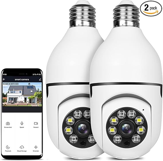 UPULTRA Security Camera 2packs 1080P Wireless WiFi Outdoor Home IP Camera E27 360 Degree Panorami... | Amazon (US)