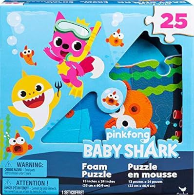 Pinkfong Baby Shark 25-Piece Foam Jigsaw Puzzle for Families, Kids, and Preschoolers Ages 4 and U... | Amazon (US)