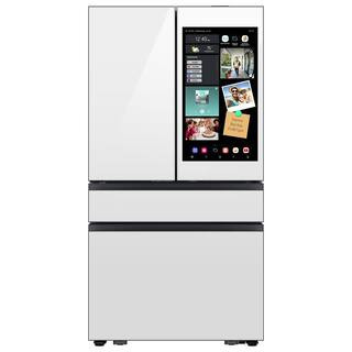 Bespoke 29 cu. ft. Standard Depth 4-Door French Door Refrigerator in Charcoal Glass and White Glass with AI Family Hub+ | The Home Depot
