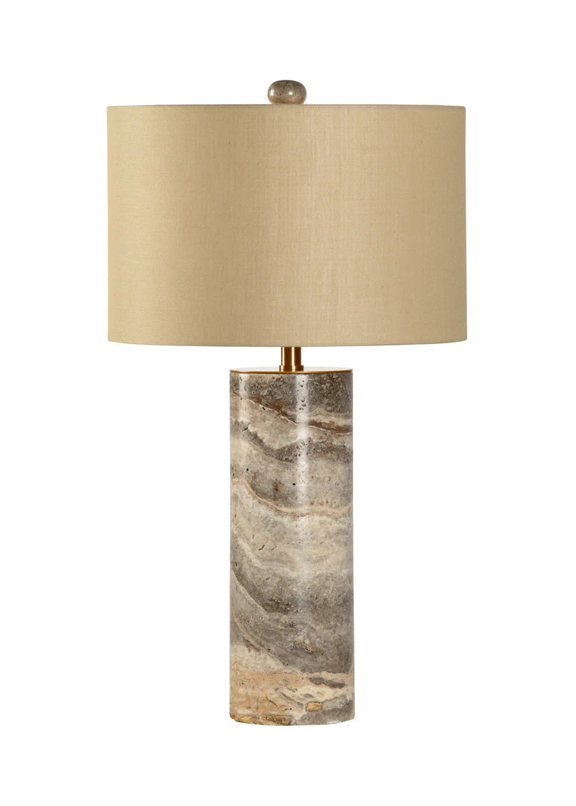 Gray Marble Column Lamp | Stark Carpet