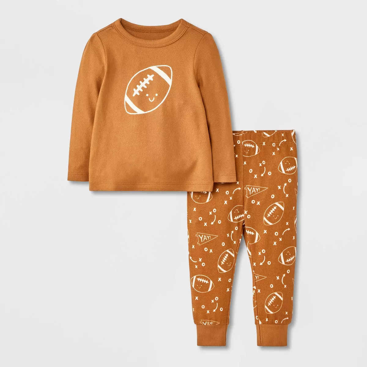 Baby 2pc Tiny Tailgator Long Sleeve T-Shirt and Jogger Set - Cat & Jack™ Brown Newborn | Target