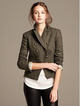 Olive Double-Breasted Blazer | Banana Republic US