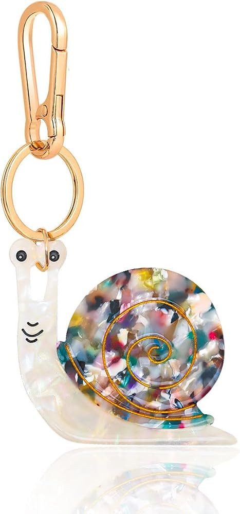 Cute Animal Bag Charm Keychain Tiger, leopard,Snail, Snake, Worm with Acetate Charms & Gold Lobst... | Amazon (US)