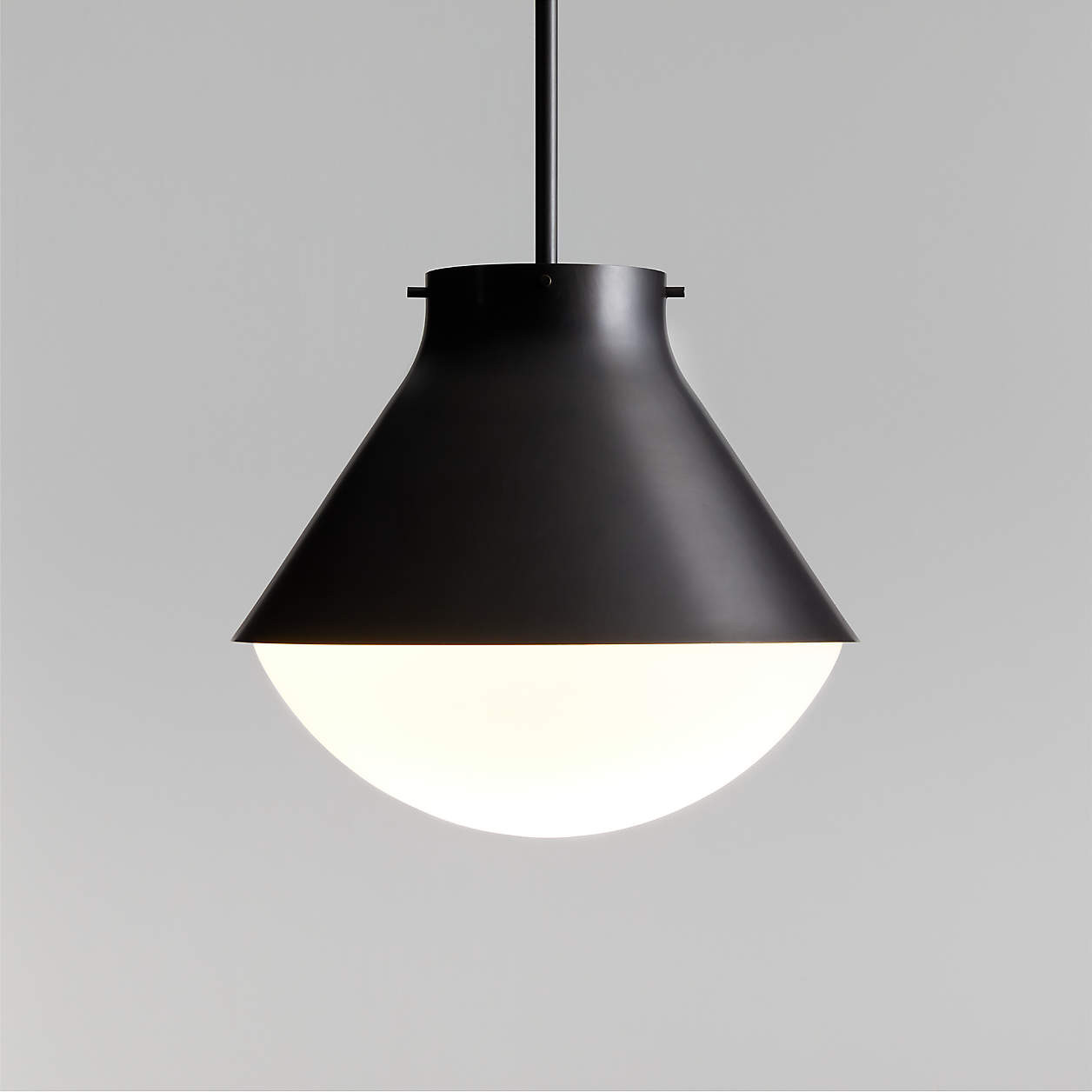 Rainier Black Conical Pendant Light 13.7" + Reviews | Crate & Barrel | Crate & Barrel