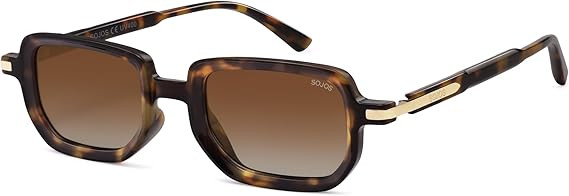 SOJOS Retro Polarized Rectangle 70s Sunglasses for Women Men,Trendy Hexagon 80s 90s Shades SJ2625 | Amazon (US)