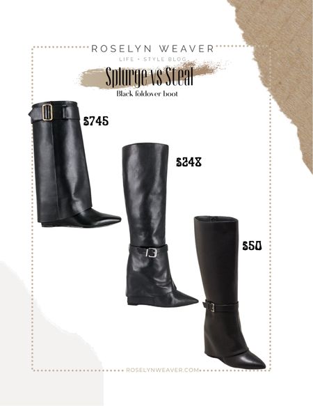 Splurge vs steal - fold over black boot 

Fall boot 

#LTKshoecrush #LTKsalealert #LTKfindsunder50