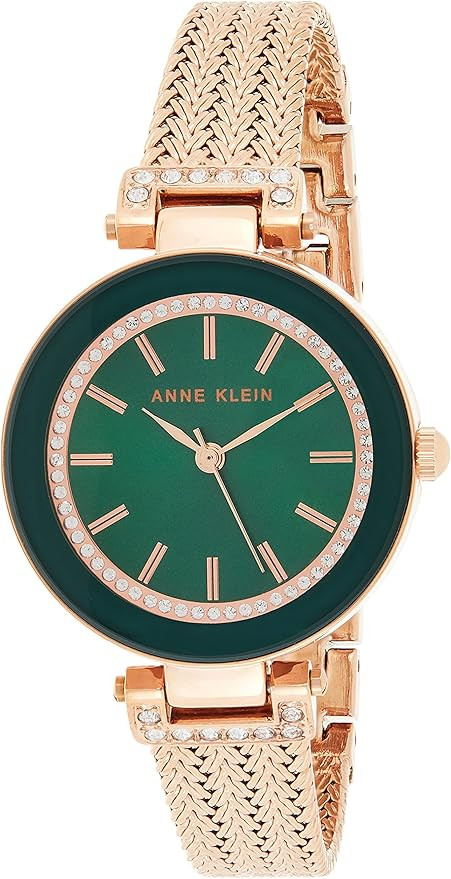 Anne Klein Women's Premium Crystal Accented Mesh Bracelet Watch | Amazon (US)